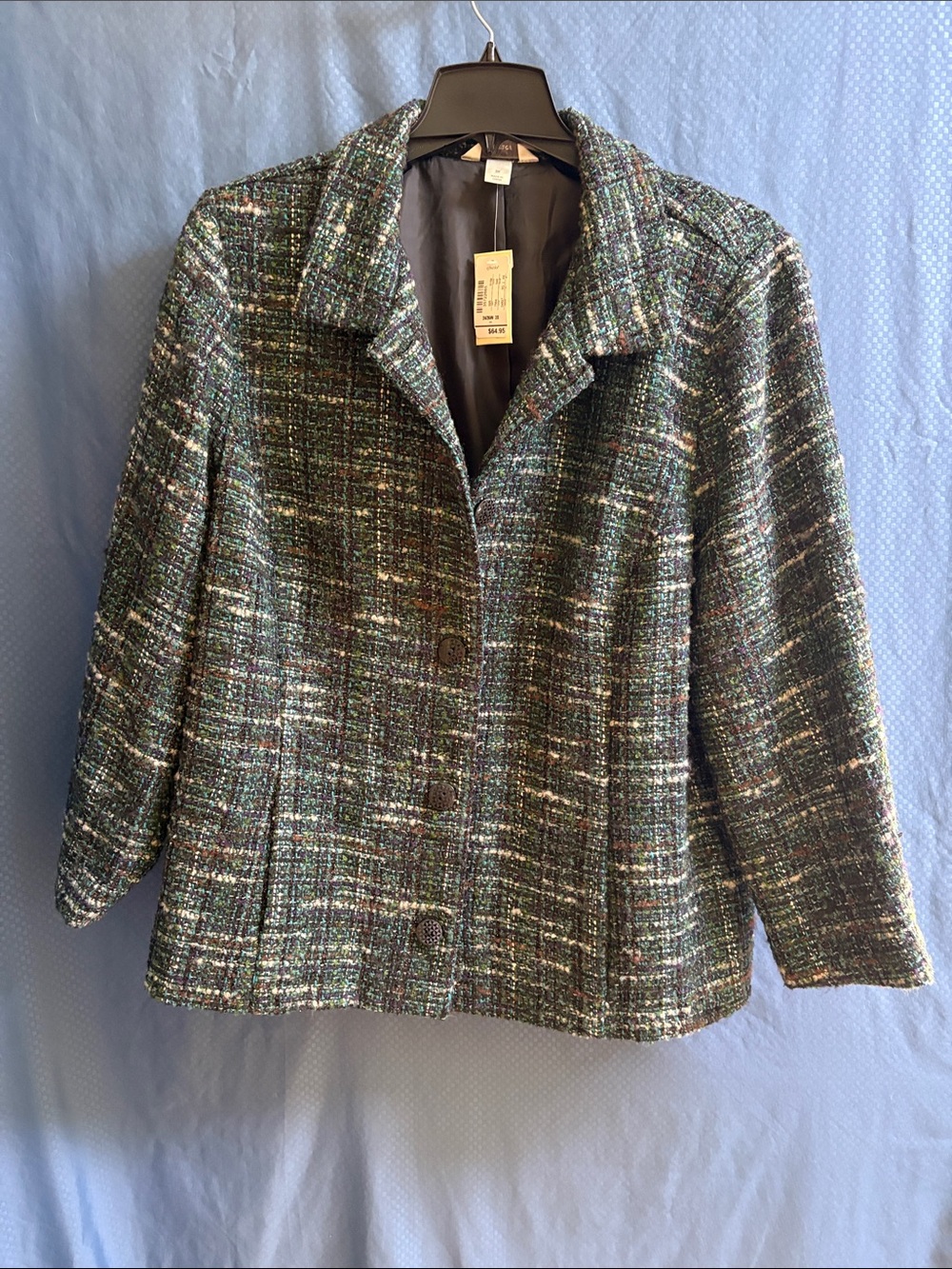 CJ Banks Multi-Color Tweed Blazer Jacket 3X 24/26W NWT's